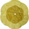 60" Damask Gold Glitter Velvet Christmas Tree Skirt