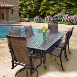 GES Bel Air Cast Aluminum Woven Patio Dining Sets 12 GES Bel Air Cast Aluminum Woven Patio Dining Sets -Courtyard Home Furnishings Store 004558 2