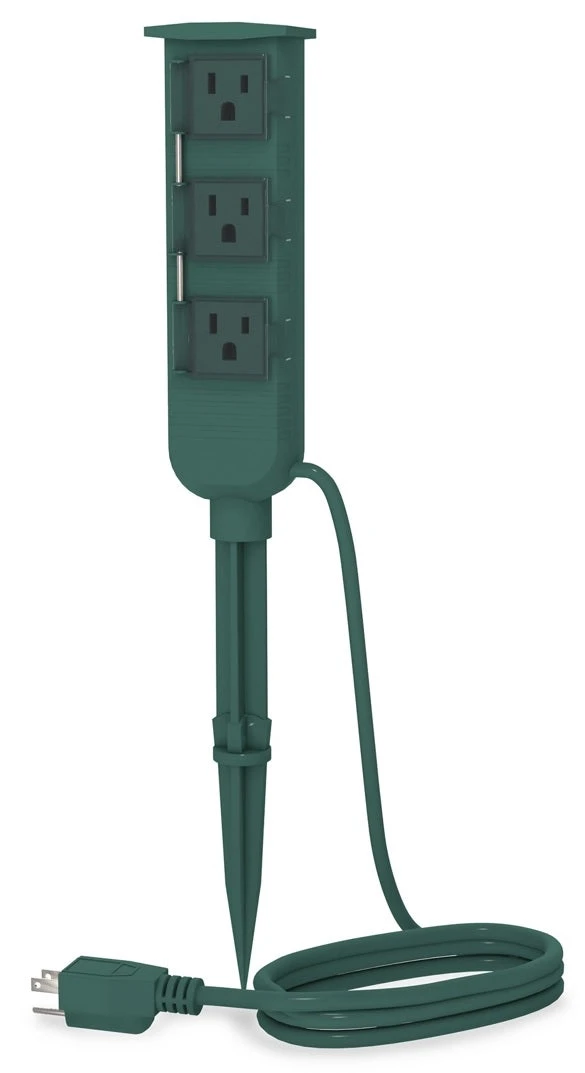 Stanley Mini 3-Outlet Plug Stake Power Center 1 Stanley Mini 3-Outlet Plug Stake Power Center