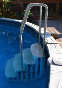 IStep Deck Entry Steps Ladder For Above Ground Swimming Pool -Courtyard Home Furnishings Store 016834