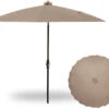 10' Round Shanghai Market Black Frame Sand Canopy Umbrella