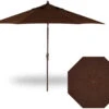 11' Collar Tilt Market Bronze Frame Chocolate Canopy Umbrella