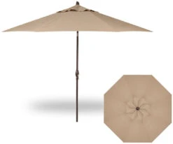 11' Collar Tilt Market Bronze Frame Sand Canopy Umbrella