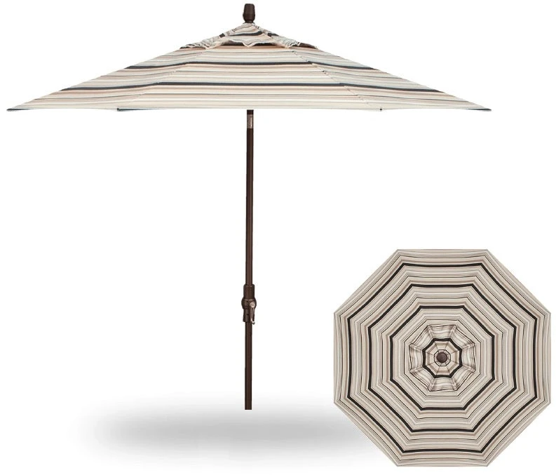 9' Collar Tilt Market Bronze Frame Black Latte Stripe Canopy Umbrella 1 9' Collar Tilt Market Bronze Frame Black Latte Stripe Canopy Umbrella