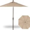 9' Collar Tilt Market Bronze Frame Ridge Beach Canopy Umbrella