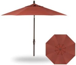9' Collar Tilt Market Bronze Frame Ridge Sequoia Canopy Umbrella