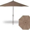 11' Auto Tilt Market Bronze Frame Ridge Canyon Canopy Umbrella