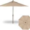 11' Collar Tilt Market Bronze Frame Ridge Beach Canopy Umbrella