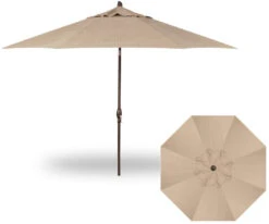 11' Collar Tilt Market Bronze Frame Ridge Beach Canopy Umbrella