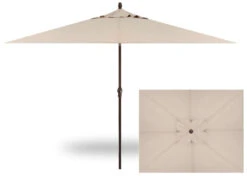 8' X 10' Rectangular Market Bronze Frame Champagne Linen Canopy Umbrella