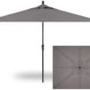 8' X 10' Rectangular Market Black Frame Charcoal Canopy Umbrella