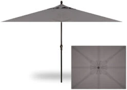 8' X 10' Rectangular Market Black Frame Charcoal Canopy Umbrella