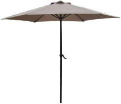 7.5' Market Bronze Frame Beige Canopy Umbrella