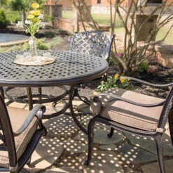 Stonegate Cast Aluminum Cushioned Patio Dining Sets -Courtyard Home Furnishings Store 031929