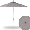 9' Collar Tilt Market Black Frame Boulder Canopy Umbrella