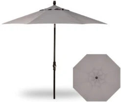 9' Collar Tilt Market Black Frame Boulder Canopy Umbrella