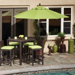 9' Auto Tilt Market Black Frame Macaw Canopy Umbrella Thin Pole -Courtyard Home Furnishings Store 070065 2