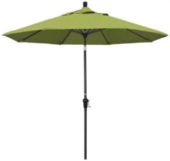 9' Auto Tilt Market Black Frame Macaw Canopy Umbrella Thin Pole