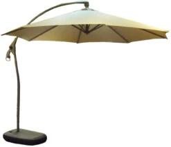 10' Octagon Offset Champagne Frame Umbrellas With Base