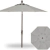 9' Collar Tilt Market Bronze Frame Silver Linen Canopy Umbrella