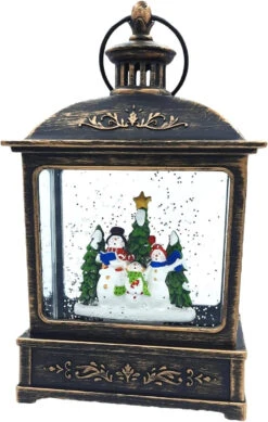 8.25" Battery-Operated Antique Bronze Spinning Water Globe Lantern With Holiday Scene -Courtyard Home Furnishings Store 088270 5