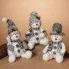 12" Plush Holiday Sitting Snowman