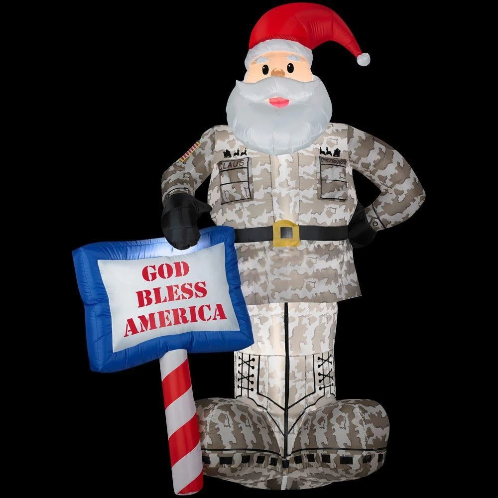 7' Airblown® Inflatable Military Santa 2 7' Airblown® Inflatable Military Santa - Image 2