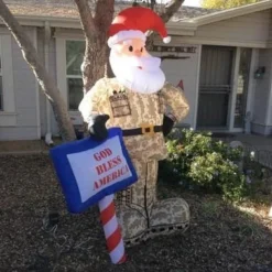 7' Airblown® Inflatable Military Santa 5 7' Airblown® Inflatable Military Santa -Courtyard Home Furnishings Store 088710