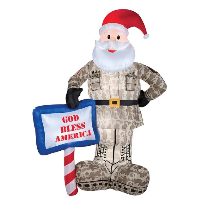 7' Airblown® Inflatable Military Santa 1 7' Airblown® Inflatable Military Santa