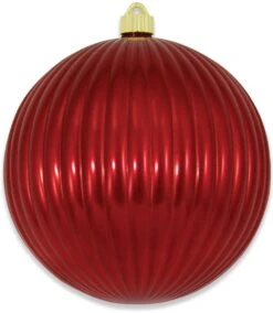 200MM Sonic Red Shatterproof Ripple Ball Ornament