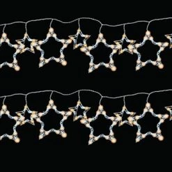Set Of 100 LED Twinkle Star Icicle Garland