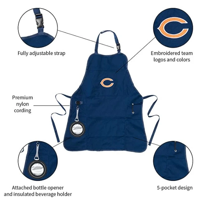 Team Sports America Chicago Bears Grilling Utility Apron 4 Team Sports America Chicago Bears Grilling Utility Apron - Image 4