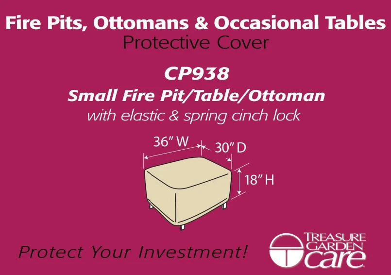Treasure Garden Small Fire Pit/Table/Ottoman Cover CP938 2 Treasure Garden Small Fire Pit/Table/Ottoman Cover CP938 - Image 2