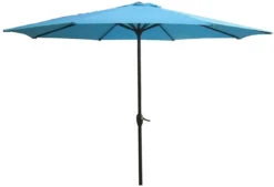 9' Market Black Frame Blue Canopy Umbrella