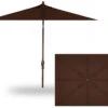 8' X 10' Rectangular Market Bronze Frame Walnut Canopy Umbrella