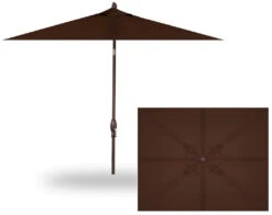 8' X 10' Rectangular Market Bronze Frame Walnut Canopy Umbrella