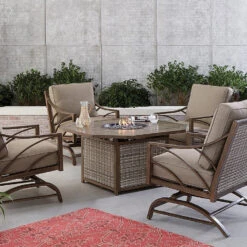 Peoria Slat-Top KD Octagonal Fire Pit Table 9 Peoria Slat-Top KD Octagonal Fire Pit Table -Courtyard Home Furnishings Store 092834 2