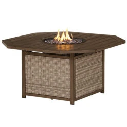 Peoria Slat-Top KD Octagonal Fire Pit Table 8 Peoria Slat-Top KD Octagonal Fire Pit Table -Courtyard Home Furnishings Store 092834 3