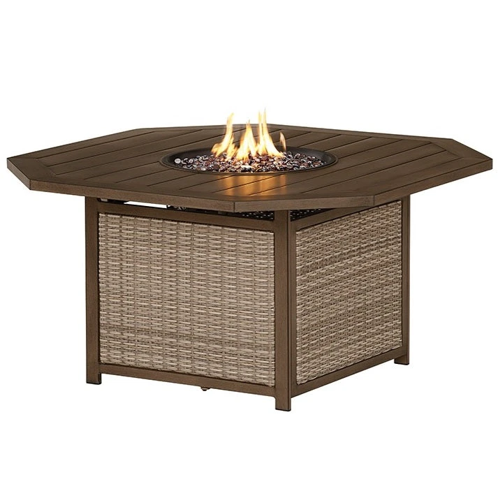 Peoria Slat-Top KD Octagonal Fire Pit Table 3 Peoria Slat-Top KD Octagonal Fire Pit Table - Image 3