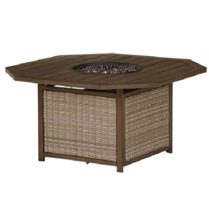 Peoria Slat-Top KD Octagonal Fire Pit Table 5 Peoria Slat-Top KD Octagonal Fire Pit Table - Image 5
