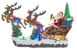 10" Battery-Operated Musical Santa In Sleigh Lighted Tabletop Decoration