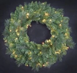 30" Mountain Spruce Wreath With 100 Starry Warm White LED Lights 5 30" Mountain Spruce Wreath With 100 Starry Warm White LED Lights -Courtyard Home Furnishings Store 094587