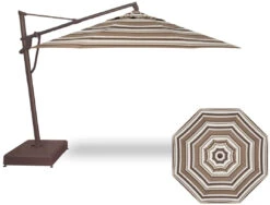 13' Starlux Collar Tilt Market Umbrella In A Bronze Frame With A Sahara Stripe Canopy -Courtyard Home Furnishings Store 094686 45c7bec8 0482 4386 8b6f e7a360cb6c71