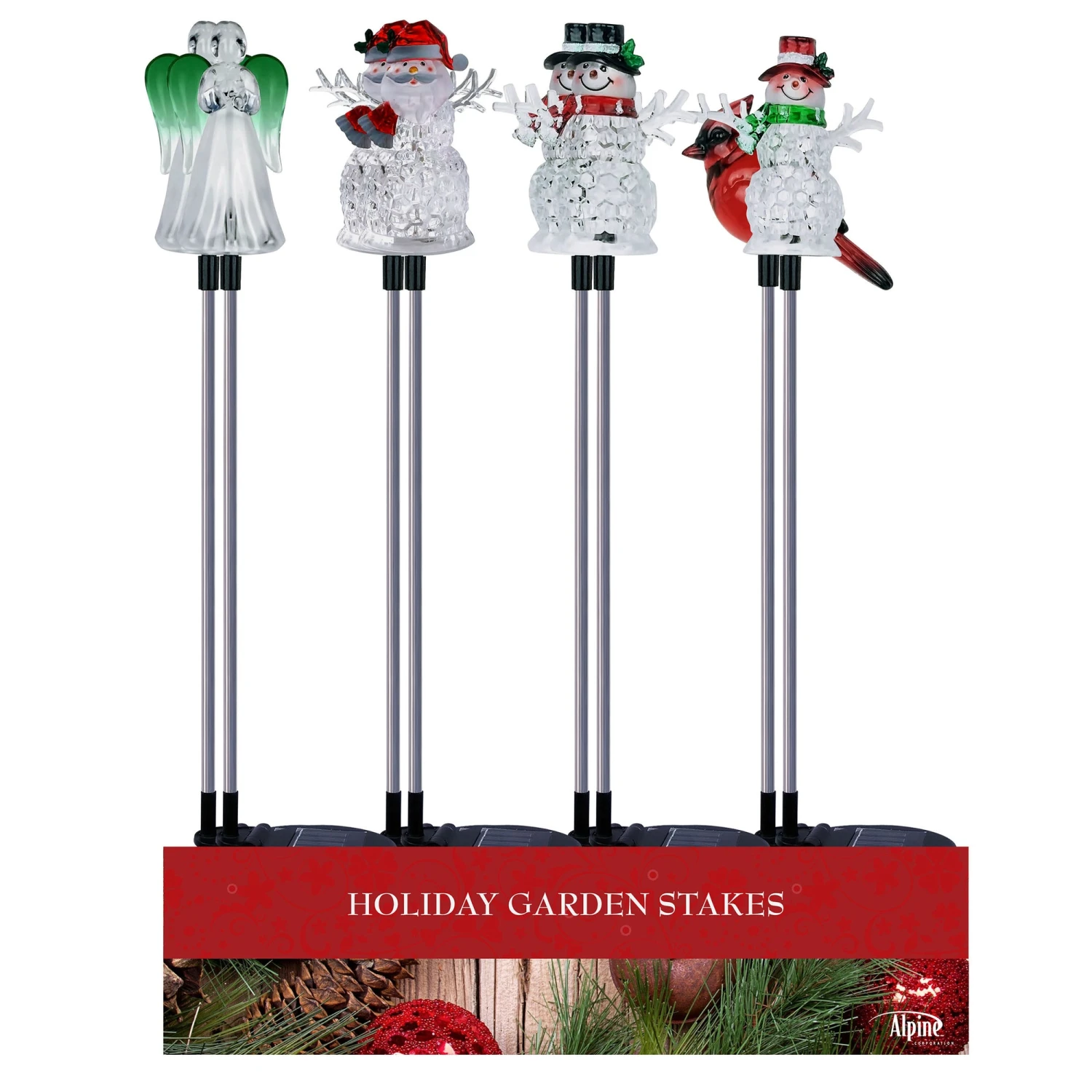 Solar-Powered LED Winter Icon Acrylic Garden Stakes 4 Solar-Powered LED Winter Icon Acrylic Garden Stakes - Image 4