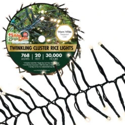 768 LED Twinkling Cluster Rice Christmas Lights On A Reel 25 768 LED Twinkling Cluster Rice Christmas Lights On A Reel -Courtyard Home Furnishings Store 095633