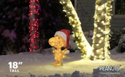 3D Lighted Woodstock In Santa Hat Sculpture 9 3D Lighted Woodstock In Santa Hat Sculpture -Courtyard Home Furnishings Store 095891