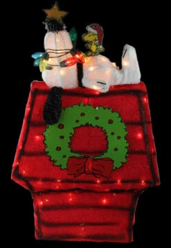 3D Lighted Snoopy On Dog House Sculpture -Courtyard Home Furnishings Store 096164 2