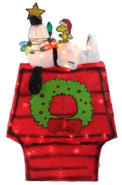 3D Lighted Snoopy On Dog House Sculpture