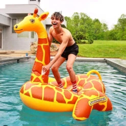Swimline's Giant Giraffe Pool Float Ride-On