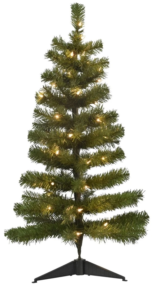 36" Mini Artificial Pre-Lit Foyer Tree With Stand 2 36" Mini Artificial Pre-Lit Foyer Tree With Stand - Image 2